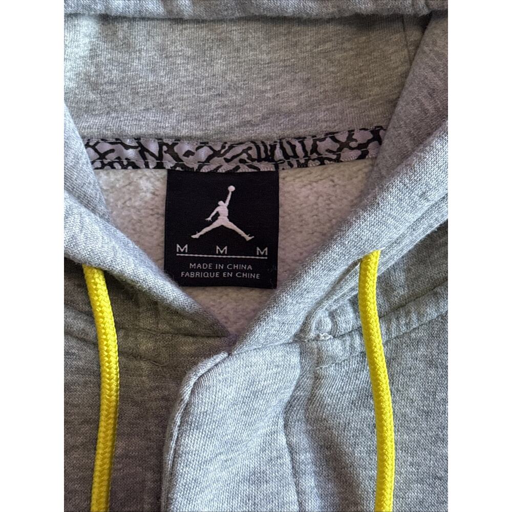 Nike Jordan Jacket Mens M Black Gray Yellow Varsity Hooded Jumpan Fleece - Picture 5 of 8